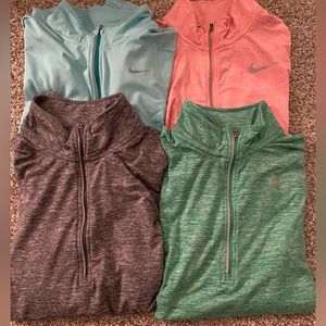 Lot of Nike Dri Fit running long sleeve quarter zip size small